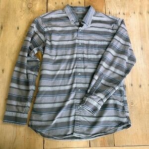 Mens Eddie Bauer M Soft‎ Flannel Shirt Stripes Relaxed Fit